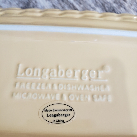 Longaberger Woven Reflections Butternut Yellow Long Basket Server Pottery - Picture 3 of 7